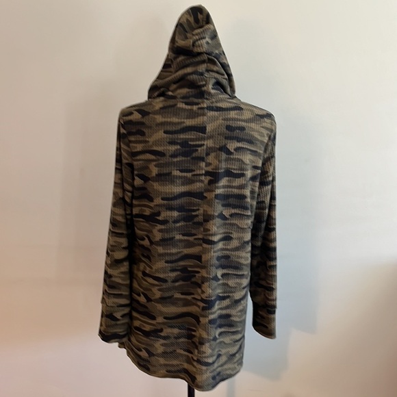 Retrology Womens Camouflage Long Sleeve Hoodie Soft Knit Cardigan Shrug XL. - Picture 6 of 9